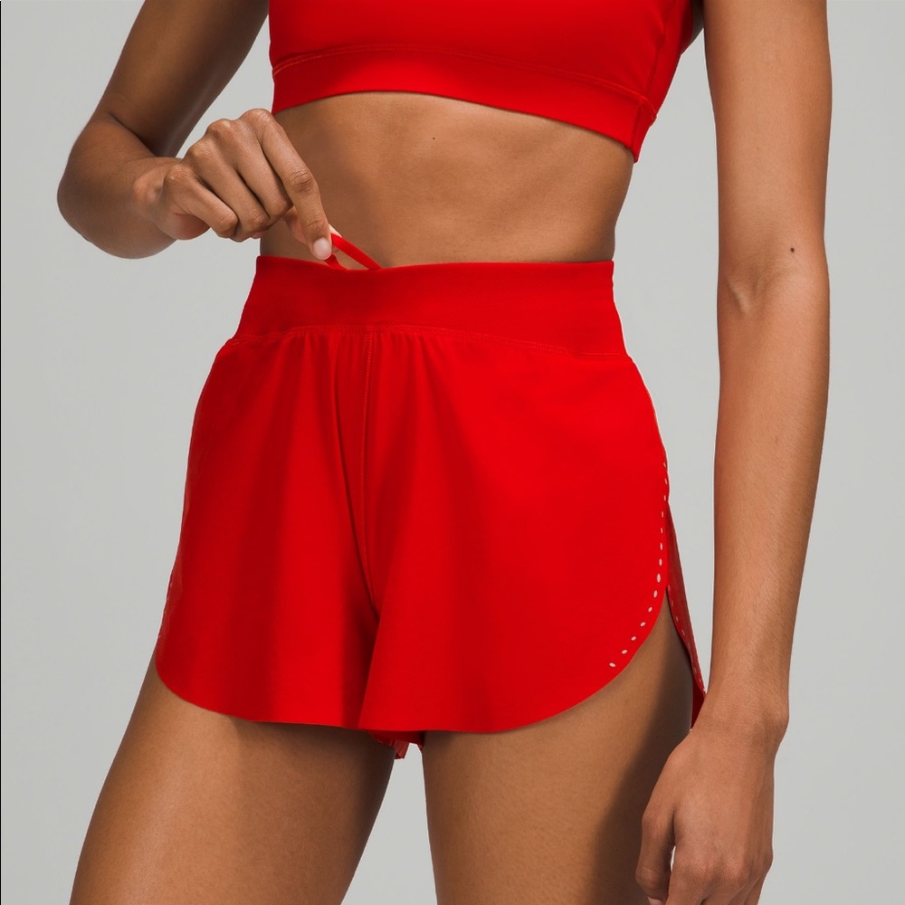 Lululemon Dark Red Fast and Free Shorts